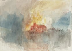 From Fire at The Tower of London Sketchbook [finberg Cclxxxiii], Fire at The Grand Storehouse of The Tower of London by Joseph Mallord William Turner
